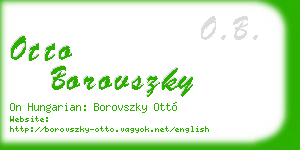 otto borovszky business card