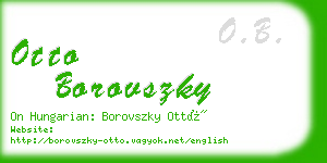 otto borovszky business card